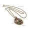 vintage Style bronze  rhinestone flower butterfly  pendant  Necklace N-2593