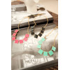 New Arrival Fashion Gold Plated Metal Enamel Square Choker Necklace N-4753