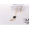 gold plated three chains Rose flower square rhinestone tassel necklace N-0054