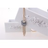 gold plated three chains Rose flower square rhinestone tassel necklace N-0054
