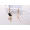 gold plated three chains Rose flower square rhinestone tassel necklace N-0054