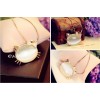 Fashion Gold Plated Metal rhinestone bowknot cat's eye charms cat Necklace N-3322