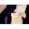 Fashion Gold Plated Metal rhinestone bowknot cat's eye charms cat Necklace N-3322
