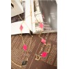 New Arrival Fashion Gold Plated Metal enamel Rhombus Long Chain Necklace N-4760