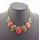 Vintage style Bronze Plated Elliptical Resin Gem Hollow Out Flower Choker Necklace N-0785