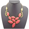 New Arrival Gold Plated Resin Choker Hollow Out Pendant Necklace N-0508