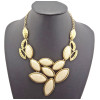 New Arrival Gold Plated Resin Choker Hollow Out Pendant Necklace N-0508