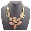 New Arrival Gold Plated Resin Choker Hollow Out Pendant Necklace N-0508