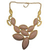 New Arrival Gold Plated Resin Choker Hollow Out Pendant Necklace N-0508