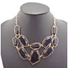 New Arrival Gold Plated Irregular geometry Resin gem Choker Pendant Necklace N-0782