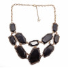 New Arrival Gold Plated Irregular geometry Resin gem Choker Pendant Necklace N-0782