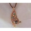 New Arrival Charming Gold Plated Metal Crystal Butterfly Pendant Double Chain Necklace N-2584