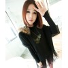 Vintage Bohemia Style  bronze Chain Metal crystal feather peacock  Necklace N-3274