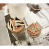 European Style Gold Plated Enamel Leopard Print Triangle ear stud E-2033