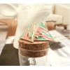 European Style Gold Plated Enamel Leopard Print Triangle ear stud E-2033