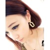 Gold Plated metal geometry rectangle dangle ear stud E-2028