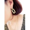 Gold Plated metal geometry rectangle dangle ear stud E-2028