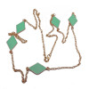 New Arrival Fashion Gold Plated Metal enamel Rhombus Long Chain Necklace N-4760