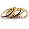 New Wholesale 5 Pcs/Set Multi Strand Resin Stone Colorful Gem Pearl Stretch Gold Bracelet B-0204
