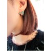 European Style Gold Plated Enamel Leopard Print Triangle ear stud E-2033