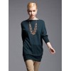 New European Style Gold Plated Circle Link Double Chain Necklace N-1529