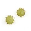 wholesale 4pairs 4 colors Gold Plated metal round gem square ear stud E-2081-WH
