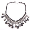 New Fashion Charming Beads Rhinestone Ball Drop Leather Chain Choker Necklace N-1300