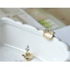 New Arrival Pair Charming Lovely Gold Plated Metal Cat Head Ear Stud E-1659