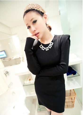 New Fashion Lovely Black White Enamel Square Grometric Choker Necklace N-4531