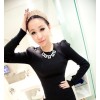 New Fashion Lovely Black White Enamel Square Grometric Choker Necklace N-4531