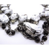 New Arrival Luxury Noble Style Gun Black Double Chains Clear Crystal Drop Pendant Necklace N-1320