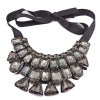 New Arrival Luxury Ribbon Crystal Triangle Choker Necklace N-2252