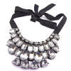 New Arrival Luxury Ribbon Crystal Triangle Choker Necklace N-2252