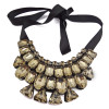 New Arrival Luxury Ribbon Crystal Triangle Choker Necklace N-2252