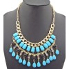 New Fashion Charming European Resin Square Drop Gem Choker Necklace N-0763