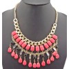New Fashion Charming European Resin Square Drop Gem Choker Necklace N-0763