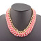 gold plated link chain rhinestone be flannelette winding choker necklace N-1002