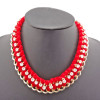 gold plated link chain rhinestone be flannelette winding choker necklace N-1002