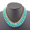 gold plated link chain rhinestone be flannelette winding choker necklace N-1002