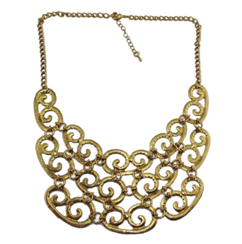 Fashion Vintage Style gold metal Choker Bib Necklace N-1856