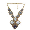 New Arrival Fashion Style Vintage Bronze 3Colors crystal pendant Necklace N-0779