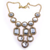 Fashion Charming Vintage Bronze Clear/Grey Crystal Geometry Choker Necklace N-0780