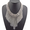 New Arrival Gold/Silver/Gun Black Alloy Crystal Tassel Choker Neclace N-1757