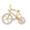 New Korean Style Gold Plated Alloy Rhinestone Bicycle Pin Brooch P-0031