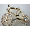 New Korean Style Gold Plated Alloy Rhinestone Bicycle Pin Brooch P-0031