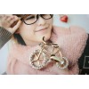 New Korean Style Gold Plated Alloy Rhinestone Bicycle Pin Brooch P-0031