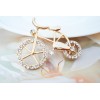 New Korean Style Gold Plated Alloy Rhinestone Bicycle Pin Brooch P-0031