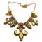 Vintage Style Gold Plated Alloy Rhinestone Stone  Anchor Necklace N-1775