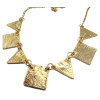 New Arrival Gold Plated Alloy Colorful Enamel Square Triangle Pendant Necklace N-4756