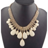 New Arrival Gold Plated Alloy Colorful Resin Drip Pendant Necklace N-1325